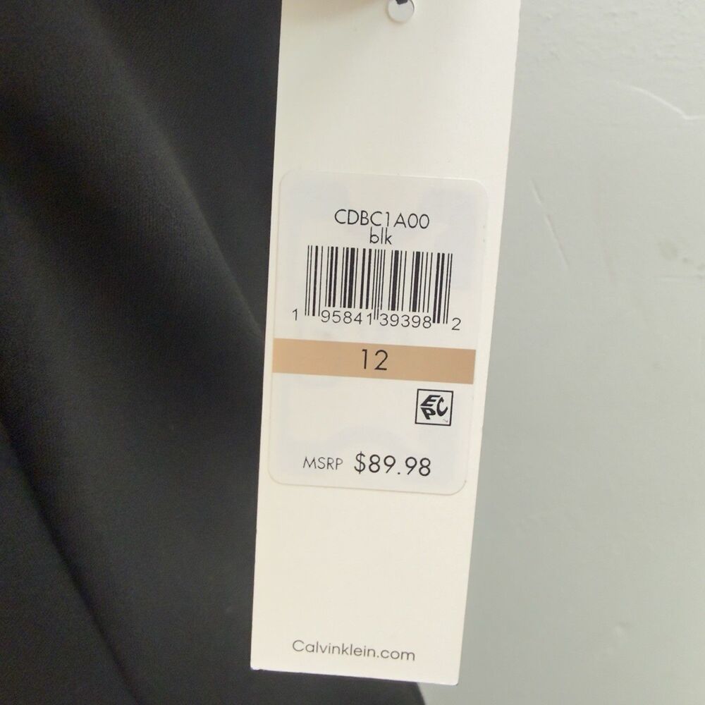NEW Calvin Klein Dress Sheath Smooth Scuba Classic Black Women’s Sz 12 - Picture 15 of 15